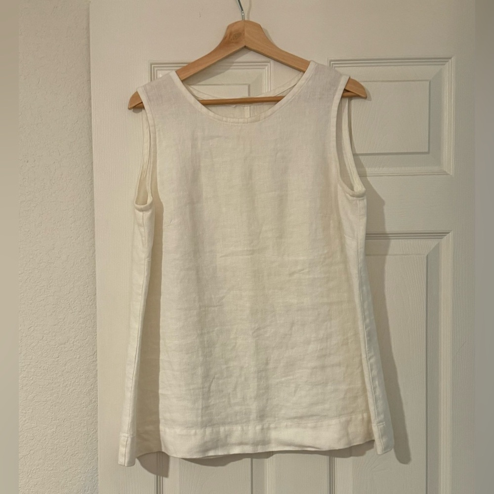 Elizabeth Suzann Petra Tank. Ivory linen. Size Medium.